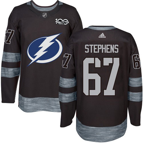 Adidas Tampa Bay Lightning Men #67 Mitchell Stephens Black 1917-2017 100th Anniversary Stitched NHL Jersey->tampa bay lightning->NHL Jersey